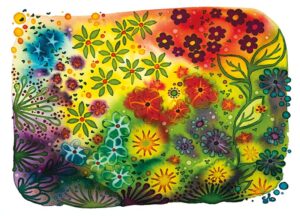 Postkarte "Blumenteppich" - Farbtraum Atelier