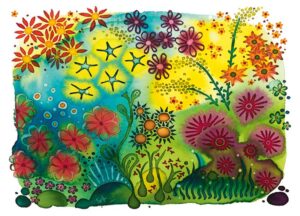 Postkarte "Blumenwiese" - Farbtraum Atelier