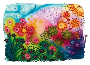Postkarte "Blumenwind" - Farbtraum Atelier
