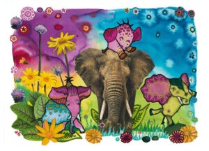 Postkarte "Elemaus" - Farbtraum Atelier