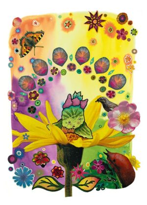 Postkarte "Vogelina" - Farbtraum Atelier
